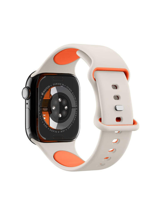 Spigen Nano Pop Armband Silikon Beige (Apple Watch 6, 7, 8, 9, 10, SE)