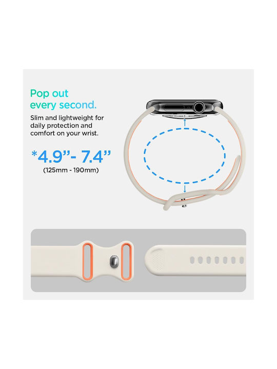 Spigen Nano Pop Armband Silikon Beige (Apple Watch 6, 7, 8, 9, 10, SE)