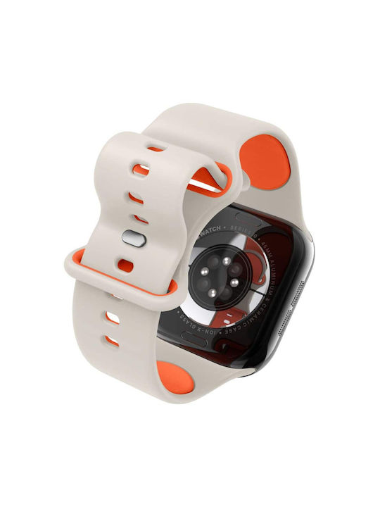 Spigen Nano Pop Armband Silikon Beige (Apple Watch 6, 7, 8, 9, 10, SE)
