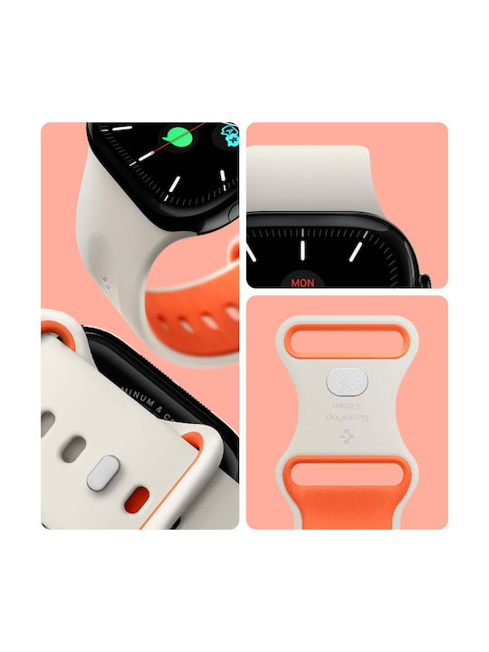 Spigen Nano Pop Armband Silikon Beige (Apple Watch 6, 7, 8, 9, 10, SE)