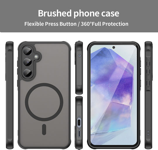 Techsuit Halofrost Ii Magsafe Umschlag Rückseite Silikon Schwarz (Galaxy A55)