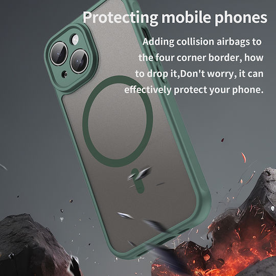 Techsuit Halofrost Ii Magsafe Umschlag Rückseite Kunststoff / Silikon Grün (iPhone 15)