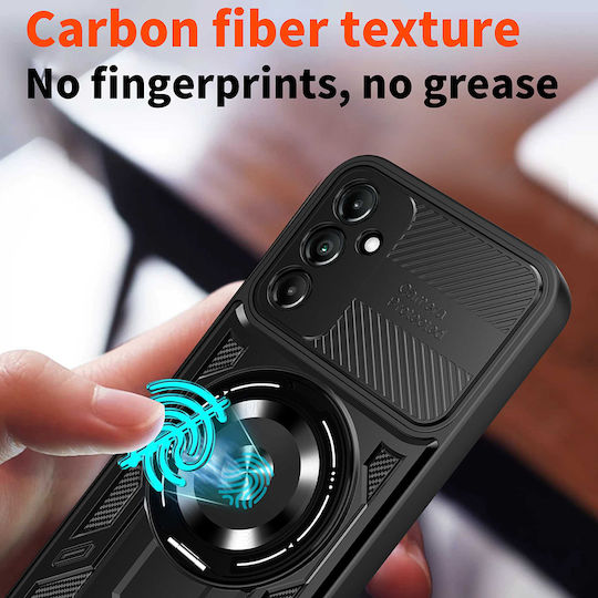 Techsuit Umschlag Rückseite Silikon / Kunststoff Schwarz (Galaxy A16)