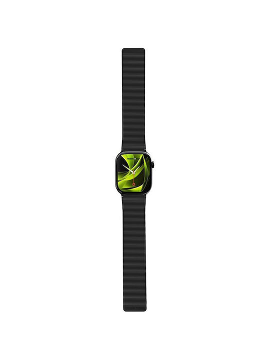 Mobile Origin Λουράκι Σιλικόνης Μαύρο (Apple Watch 49mm, 46mm, 45mm, 44mm)