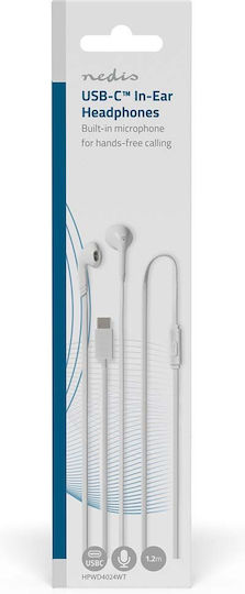 Nedis 3.5mm Kabelgebrochene Kopfhörer mit Mikrofon Lautstärkeregler 1,2m Weiße