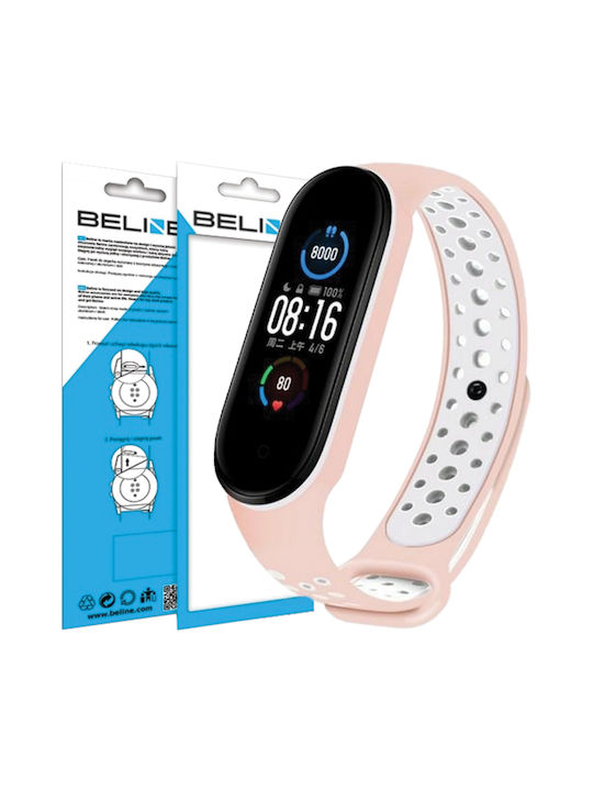Beline Design Mi Band 7 6 5 Strap Pink-white