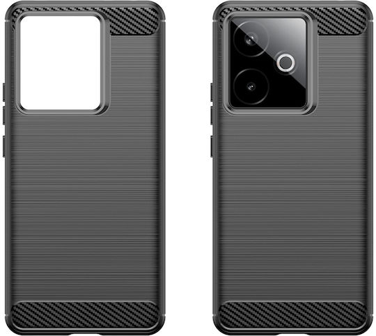 Techsuit Carbon Umschlag Rückseite Silikon / Kunststoff Schwarz (Realme GT 7)
