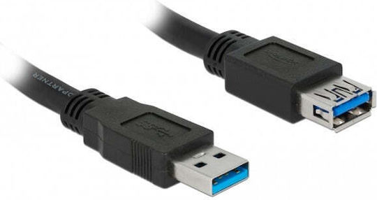 DeLock USB 3.0 Cablu USB-A - USB-A female Negru 1m 85054