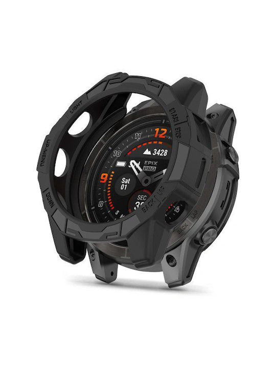Tech-Protect Defense Plastic Case in Black color for Garmin Fenix 8 (51 mm)