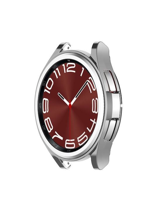Θήκη Σιλικόνης σε Ασημί χρώμα για το Galaxy Watch6 Classic 47mm Θήκη Σιλικόνης σε Ασημί χρώμα για το Galaxy Watch6 Classic 47mm