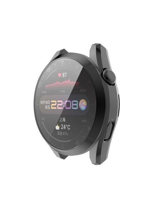 Electroplated Silikonhülle mit Glas in Schwarz Farbe für Huawei Watch 3 Pro