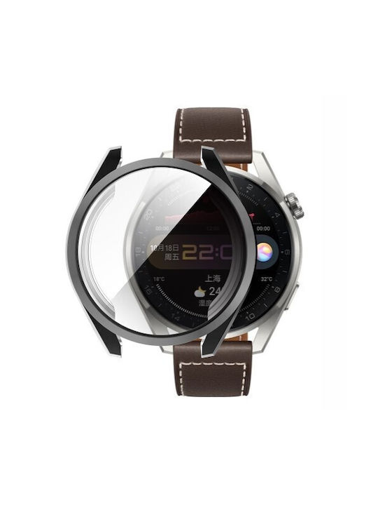 Electroplated Silikonhülle mit Glas in Schwarz Farbe für Huawei Watch 3 Pro