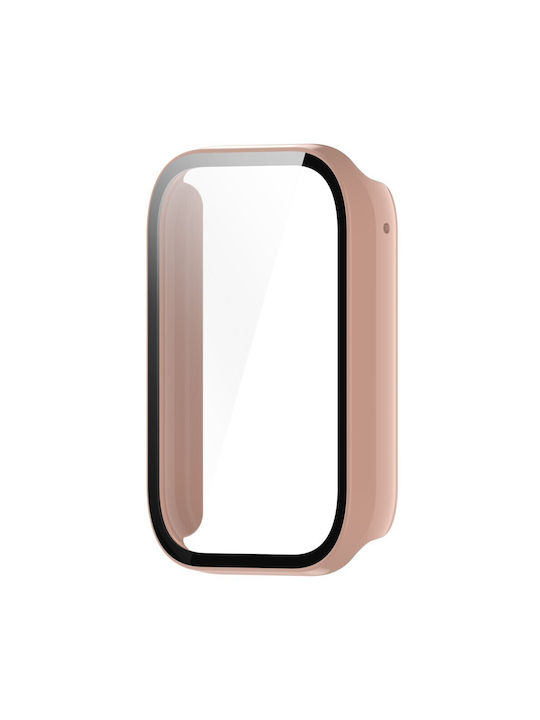 Πλαστική Θήκη με Τζαμάκι σε Ροζ χρώμα για Xiaomi Smart Band 9 Pro Πλαστική Θήκη με Τζαμάκι σε Ροζ χρώμα για Xiaomi Smart Band 9 Pro