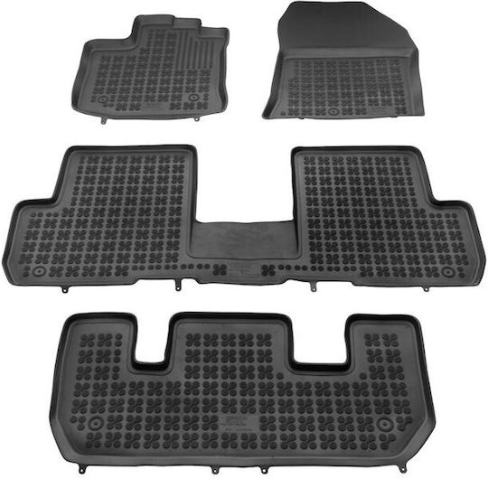 Rezaw Plast Satz Vorder- und Hintermatten Wannenartig 4Stück aus Gummi für Dacia Lodgy 2012+ Schwarz