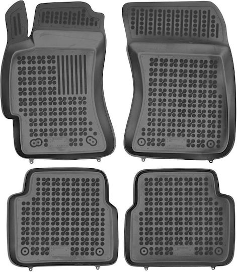 Rezaw Plast Satz Vorder- und Hintermatten Wannenartig 4Stück aus Gummi für Subaru Forstwirt / Impreza 2008-2013 Schwarz