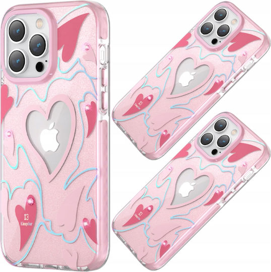 Kingxbar Heart Star Back Cover Silicone 0.3mm Pink (iPhone 14 Pro Max)