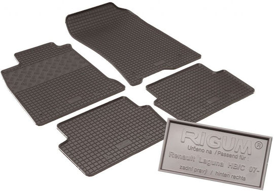 Rigum Set of Front and Rear Mats 4pcs for Renault Laguna 2007+ Black