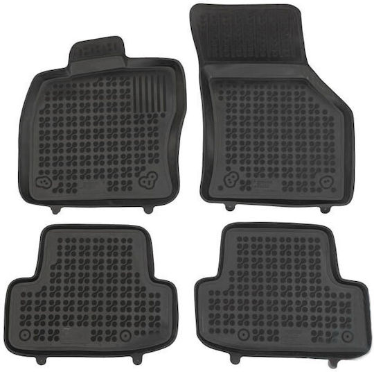 Rezaw Plast Set of Front and Rear Mats 4pcs Tray Type for Audi Q2 2016+ Black