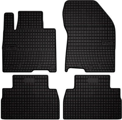 Frogum Set of Front and Rear Mats 4pcs Tray Type for Hyundai Santa Fe 2018 Black