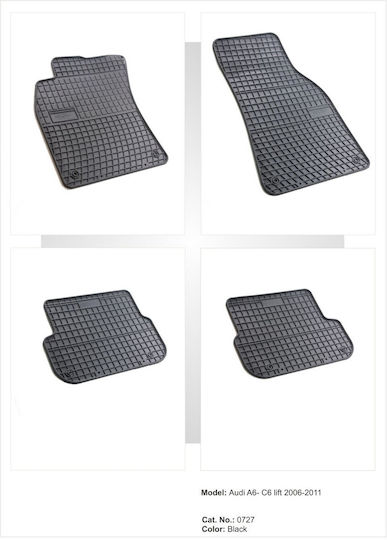Frogum Set of Front and Rear Mats 4pcs for Audi A6 2006-2011 Black