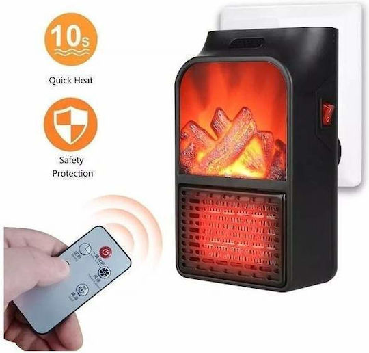 Home Ceramic Fan Heater Room Wall Black 1000W