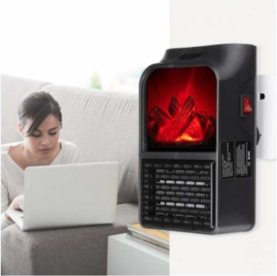 Home Ceramic Fan Heater Room Wall Black 1000W