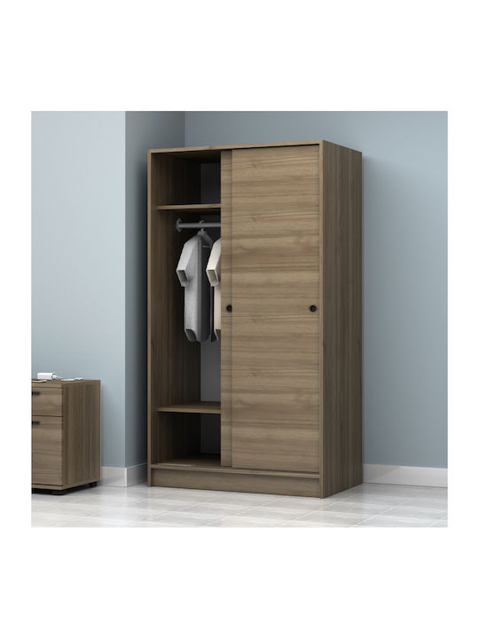 Doppeltür Kleiderschrank Schieben Regio Walnut 100x60x181cm