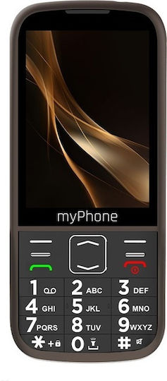 MyPhone Halo 4 Plus LTE Dual SIM Κινητό με Μεγάλα Κουμπιά (Αγγλικό Μενού) Praline Brown