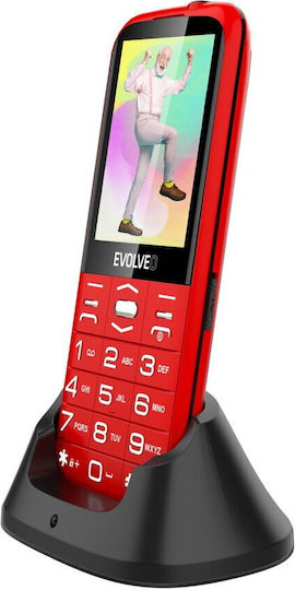 Evolveo EasyPhone XO Dual SIM Κινητό με Μεγάλα Κουμπιά Κόκκινο