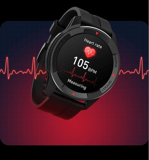 Mibro X1 Αδιάβροχο Smartwatch με Παλμογράφο (Μαύρο)