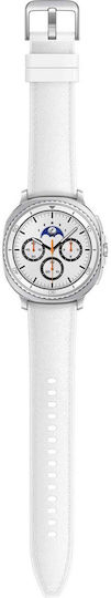 Samsung Galaxy Watch8 Classic Stainless Steel 46mm Αδιάβροχο με Παλμογράφο (Λευκό)