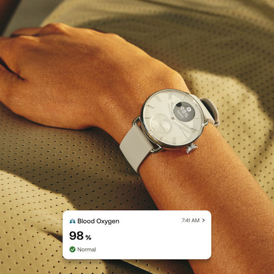 Withings ScanWatch 2 Stainless Steel 38mm Waterproof with Heart Rate Monitor (Pearl White)