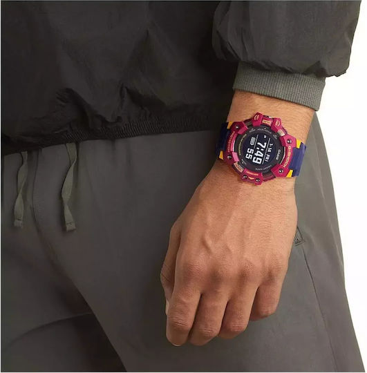 Casio GBD-H1000BAR Limited Edition FC Barcelona 55mm Smartwatch με Παλμογράφο (Μπλε)