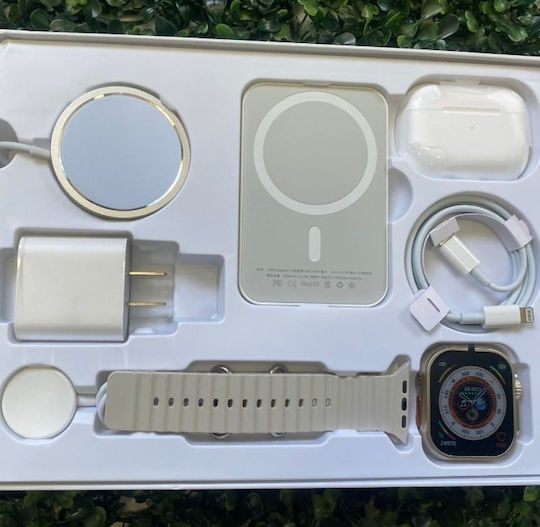 X8 Ultra Combo 49mm Smartwatch with Heart Rate Monitor (Orange)
