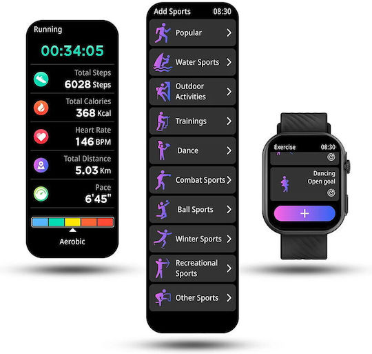 Manta Revo Smartwatch με Παλμογράφο (Ροζ)
