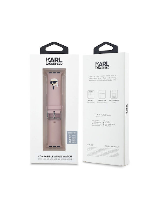 Karl Lagerfeld Karl Head Nft Λουράκι Σιλικόνης Ροζ (Apple Watch 44/45/46mm/Ultra 49mm)