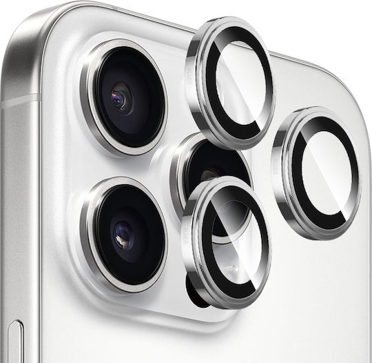 Blueo Lens Προστασία Κάμερας Tempered Glass Ασημί για το iPhone 15 Pro, iPhone 15 Pro Max, iPhone 16 Pro, iPhone 16 Pro Max