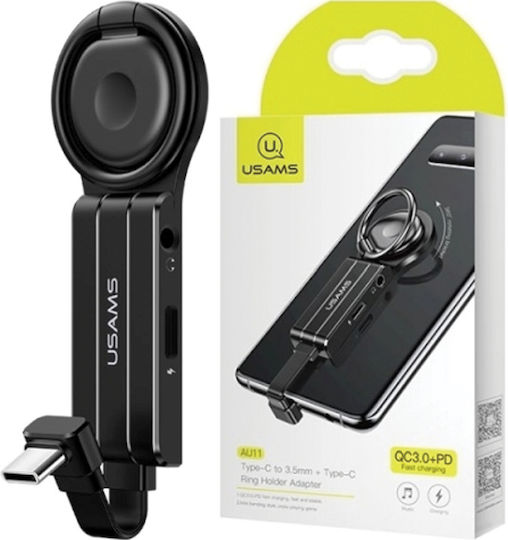 Usams SJ359 Ring Holder for Mobile Phone in Black Colour