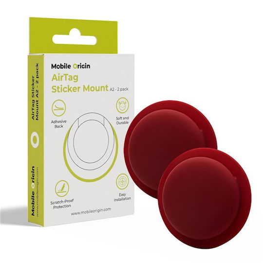 Set 2 Mobile Origin Silikon Halter Sticker Halter Airtag A2 Rubinrot