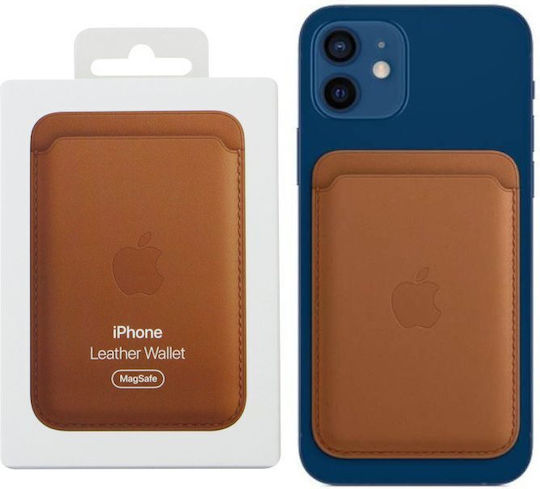 Apple MagSafe Card Case Leather Wallet With Magsafe Saddle Brown