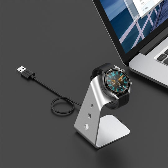 Magnetic Charger / Holder Αλουμινίου Ασημί (Huawei Watch GT / GT2)