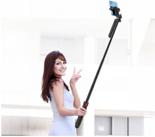 Blavec P-09 Selfie-Stick Handy-Stative Bluetooth mit Aufhelllicht Schwarz