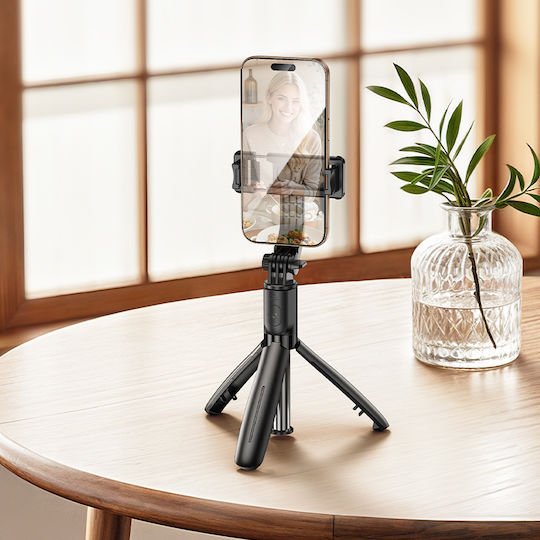 Borofone By13 Nube Selfie Stick Tripod Wireless Remote Κινητά Black
