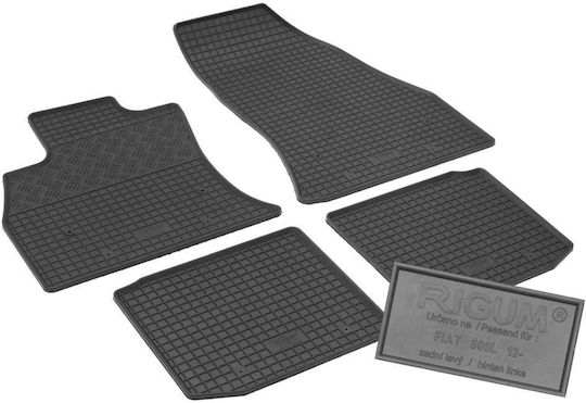 Rigum Set of Front and Rear Mats 4pcs for Fiat 500L 2012+ Black