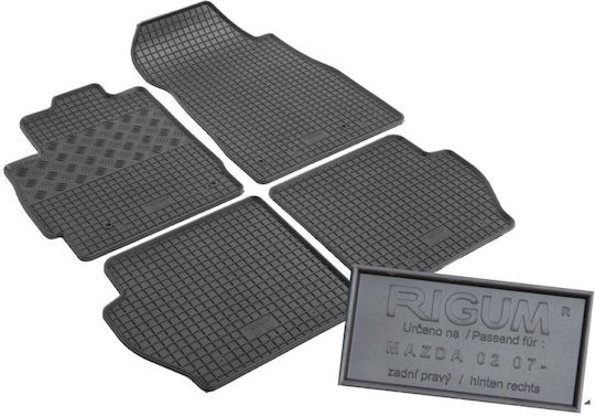 Rigum Set of Front and Rear Mats 4pcs for Mazda 2 2007 2014 Black