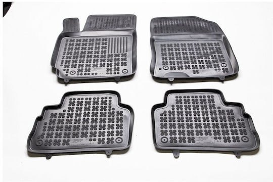 Rezaw Plast Set of Front and Rear Mats 4pcs Tray Type for Hyundai Kona 2017-2023 Black