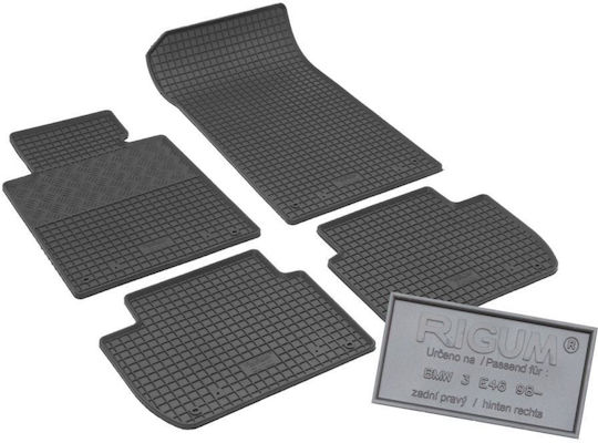 Rigum Set of Front and Rear Mats 4pcs for BMW Series 3 / E46 Kia Optima 1998 - 2005 Black