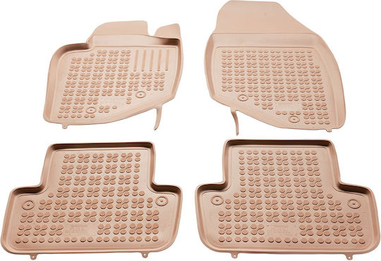 Rezaw Plast Set of Front and Rear Mats 4pcs Tray Type for Volvo S60 / S80 / V70 / XC 70 2000-2007 Beige