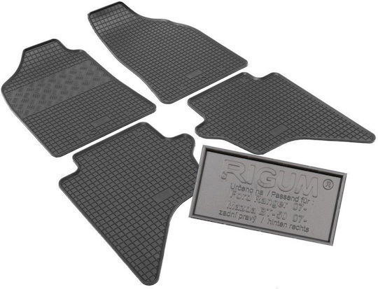 Rigum Satz Vorder- und Hintermatten 4Stück aus Gummi für Ford Ranger Mazda BT-50 2006-2012 Schwarz