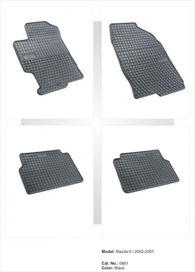 Frogum Set of Front and Rear Mats 4pcs for Mazda 6 2002-2007 Black